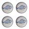 Hello Honey® 7" Blue & White Fish Design Hand Painted Stoneware Plates , 4ct.